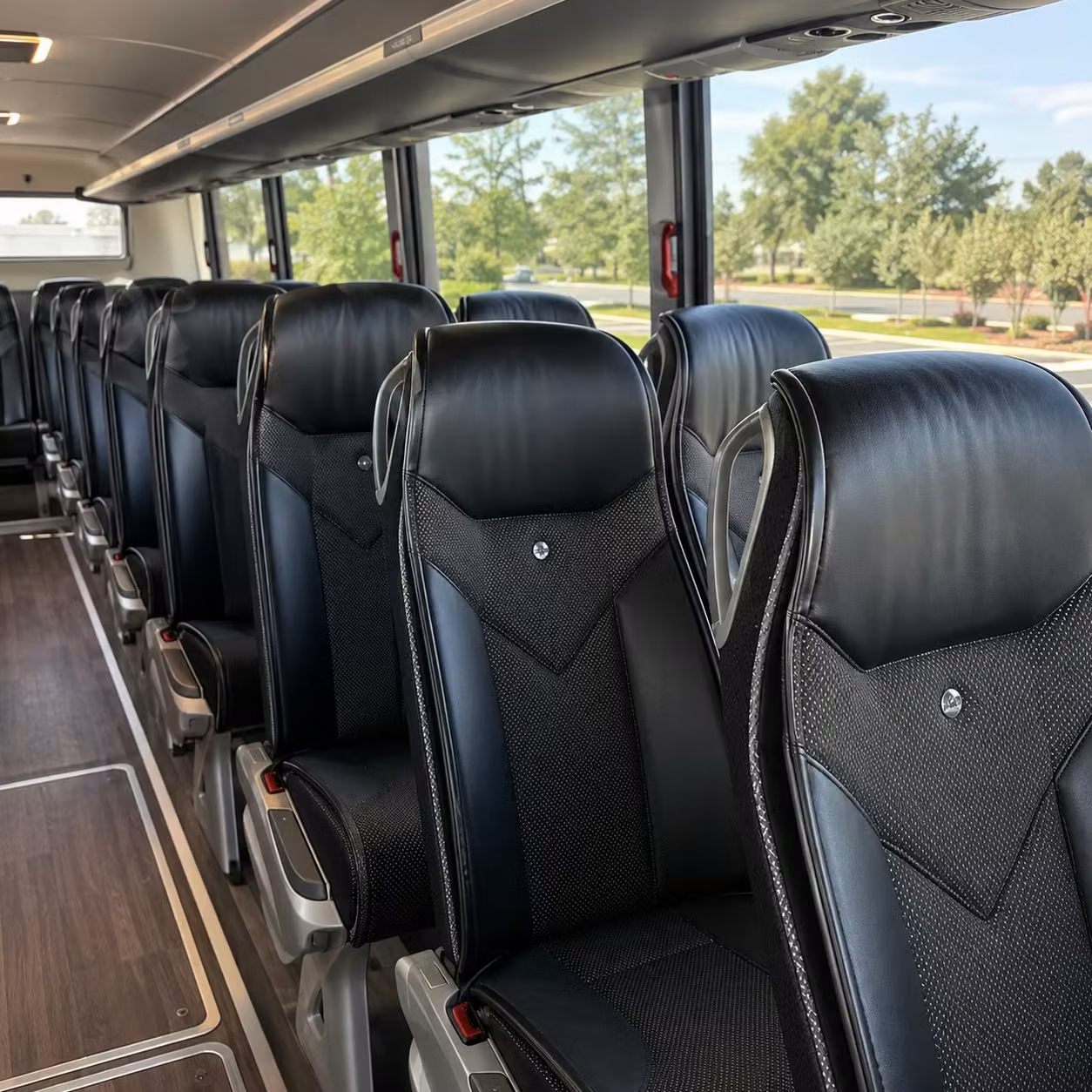 white plains charter bus rental interior